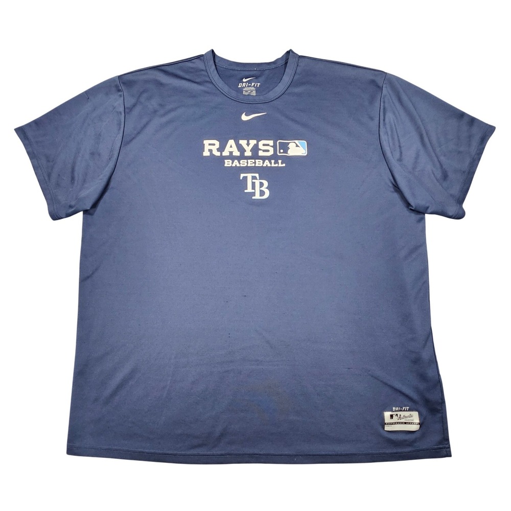 Nike Tampa Bay Rays MLB Authentic Collection‎ Dri-FIT Shirt Men's XXL Navy Blue